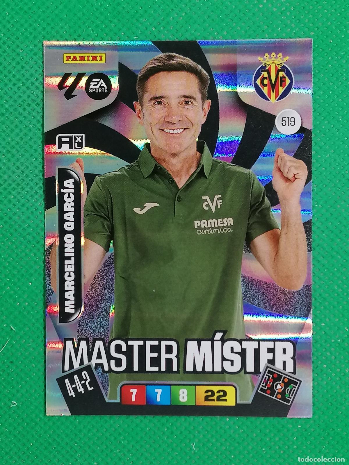 Cromos de f&uacute;tbol: 519 MARCELINO GARCIA VILLARREAL MASTER MISTER ⚽ LIGA ADRENALYN XL 2025 2026 25 26 ⚽