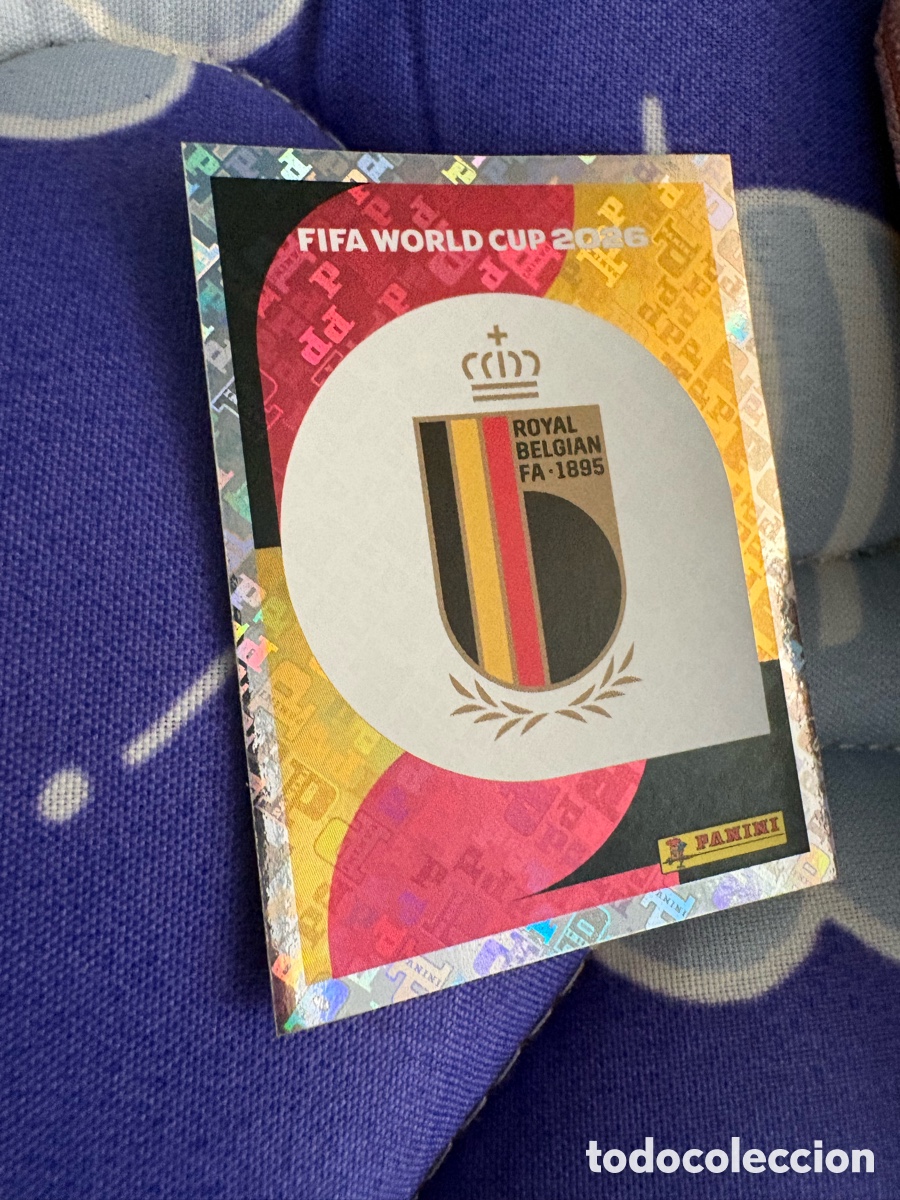 Cromos de f&uacute;tbol: CROMO NUMERO 1 ESCUDO BELGICA. MUNDIAL 2026. PANINI.