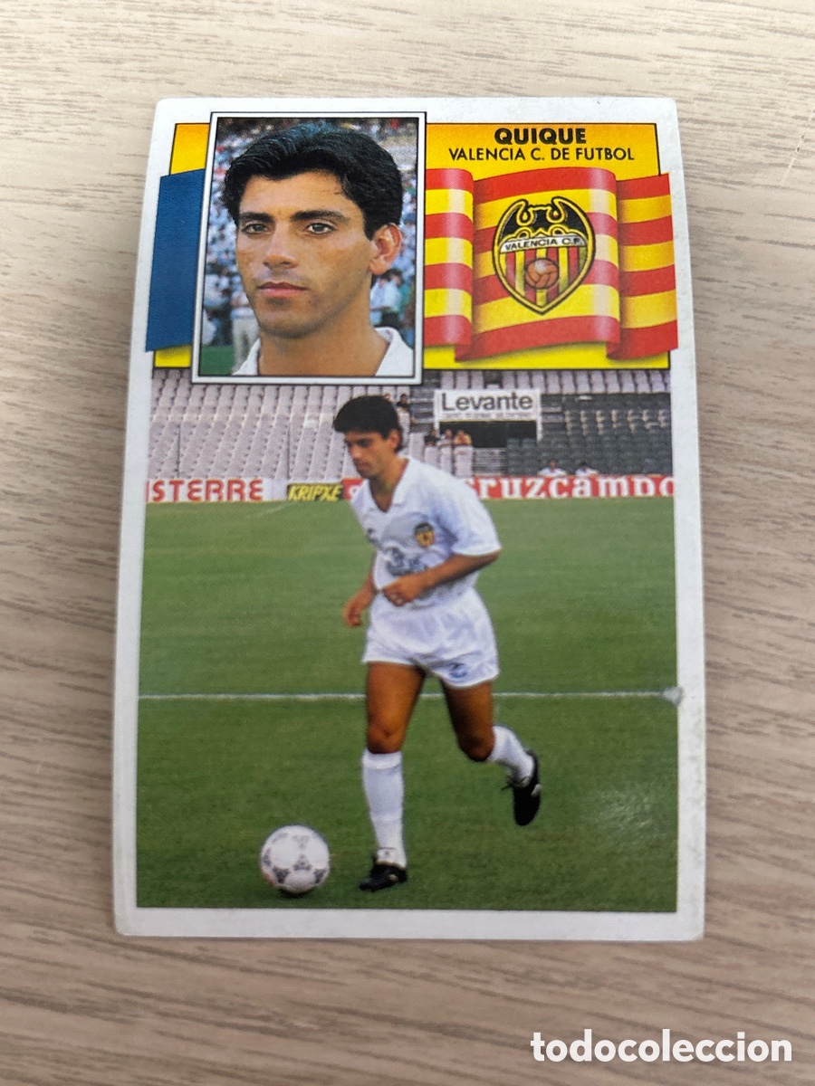 Fu&szlig;ball-Sticker: QUIQUE VALENCIA LIGA ESTE 1990 1991 90 91 NUNCA PEGADO SIN PEGAR