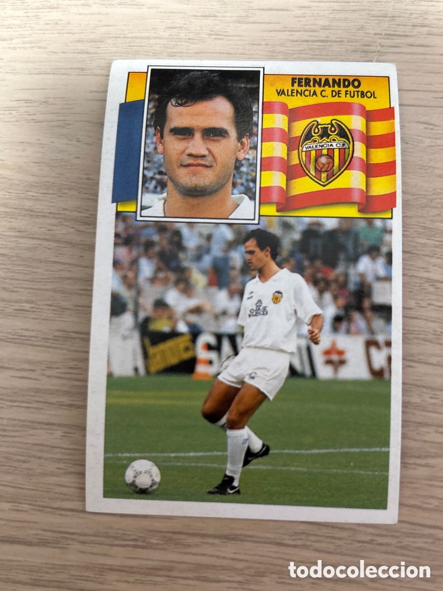 Cromos de f&uacute;tbol: FERNANDO VALENCIA LIGA ESTE 1990 1991 90 91 NUNCA PEGADO SIN PEGAR