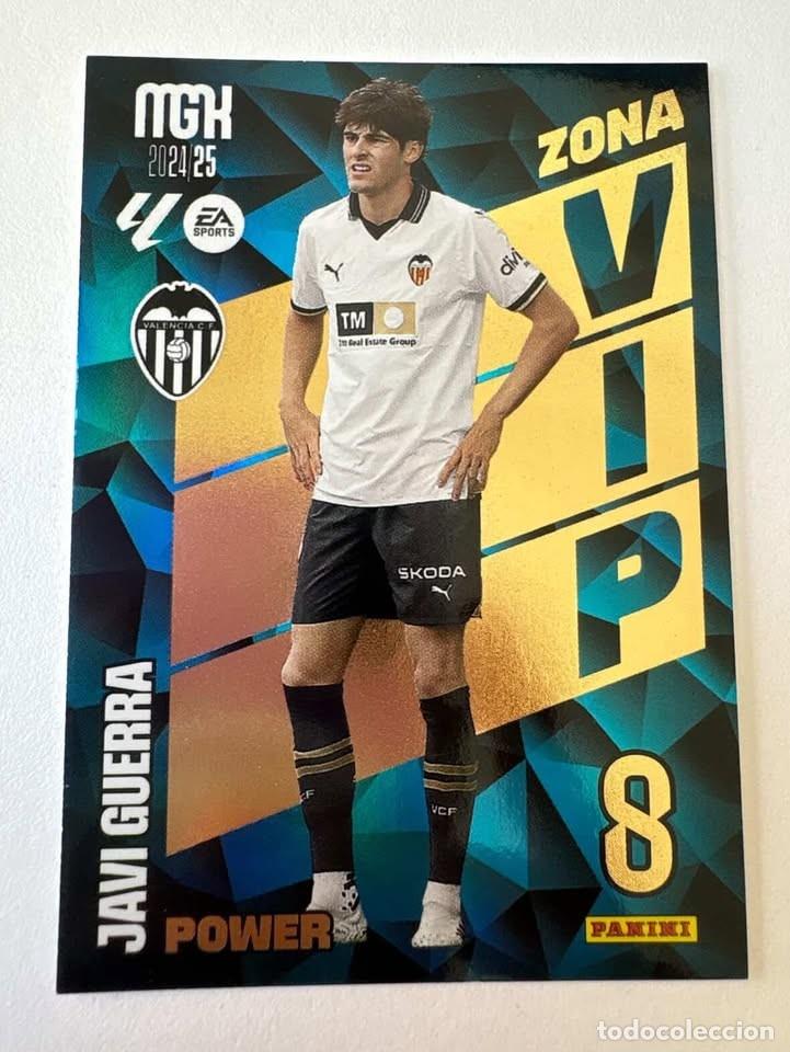Cromos de f&uacute;tbol: Carta Javi Guerra Valencia Zona Vip Power 395 Megacracks 2024-25