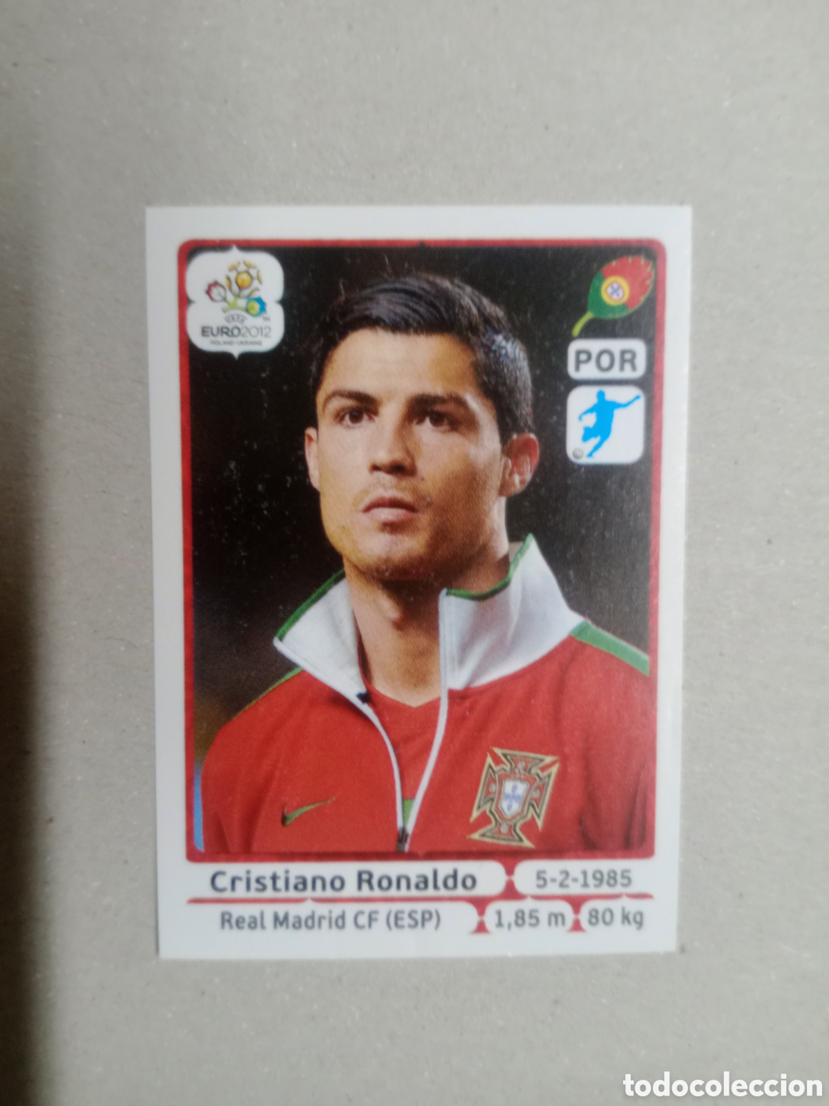 Cromos de f&uacute;tbol: EURO 2012 CROMO NUNCA PEGADO CON MARCA EN TRASERA PORTUGAL CRISTIANO RONALDO N 277