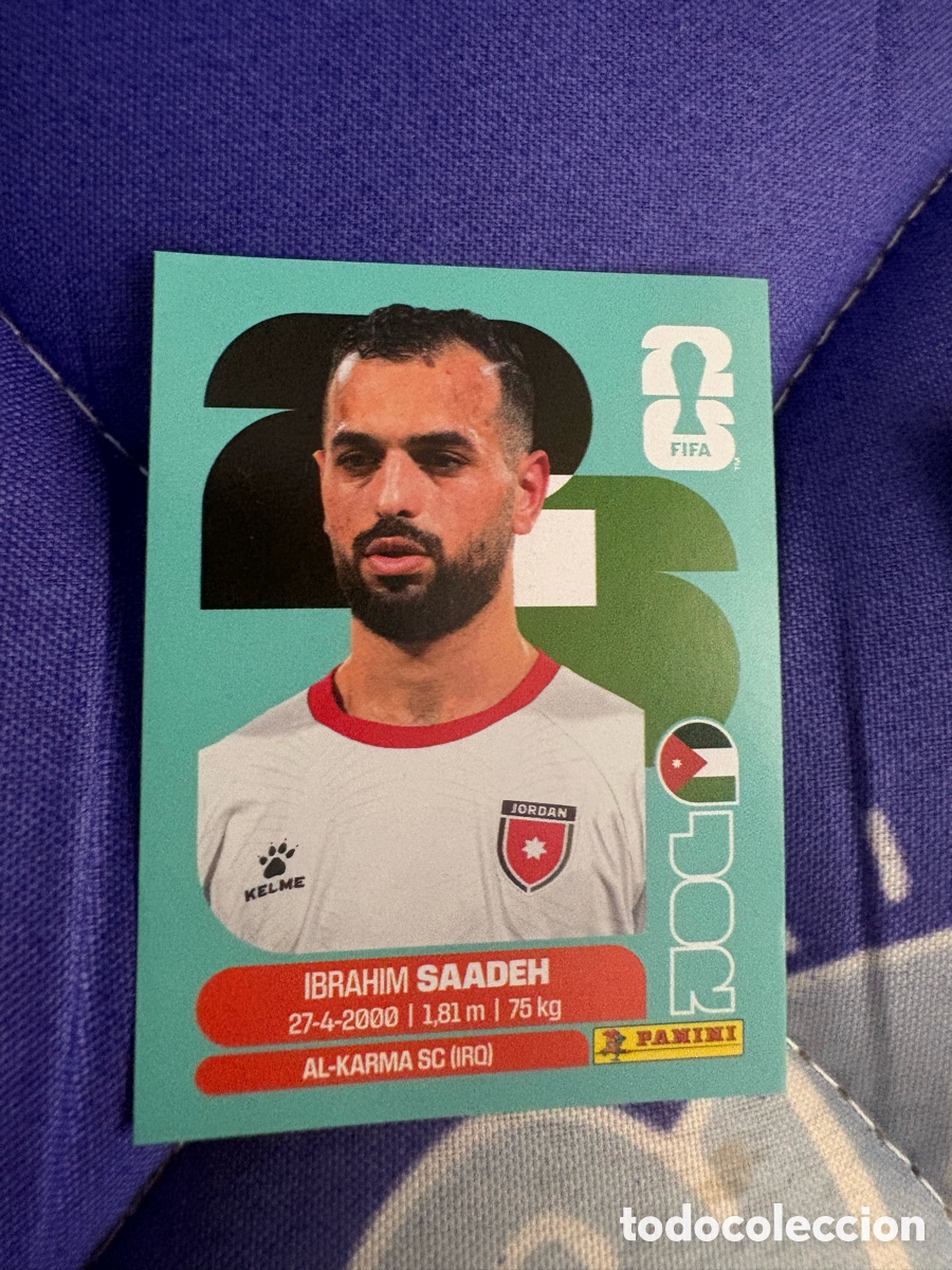 Cromos de f&uacute;tbol: SAADEH JORDANIA JOR 9 MUNDIAL F&Uacute;TBOL 2026 FIFA WORLD CUP PANINI SIN PEGAR PEDIDO M&Iacute;NIMO 3&euro;.