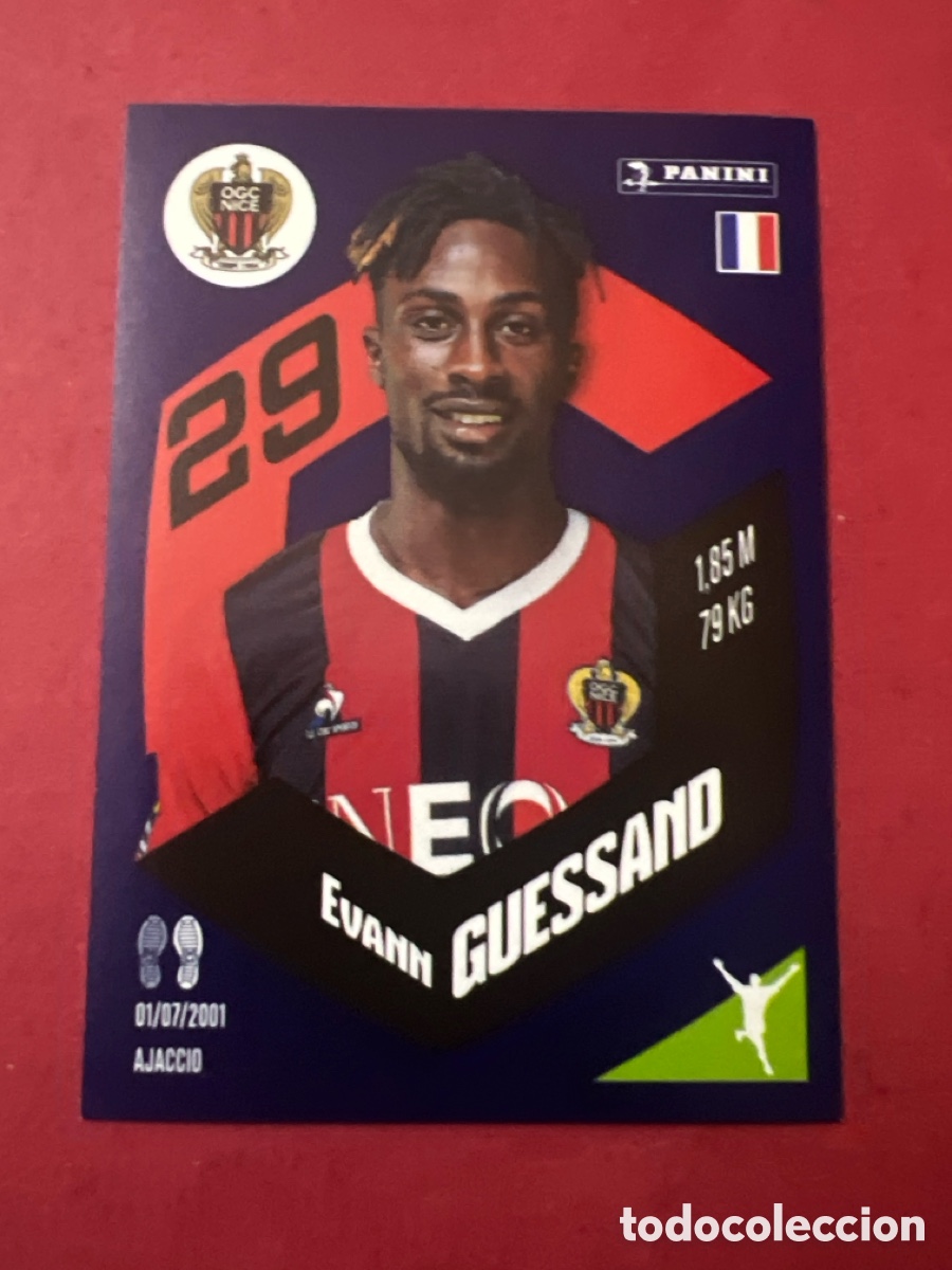 Cromos de f&uacute;tbol: A1811. Sticker PANINI FOOT 2024 Ligue 1 #328 Evann GUESSAND OGC Nice