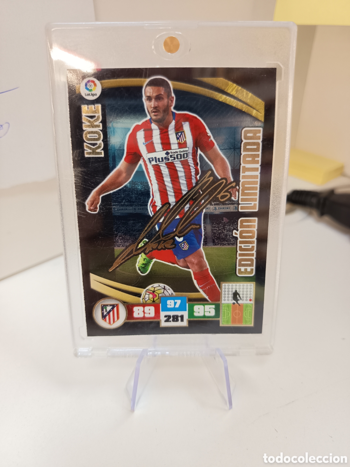 Cromos de f&uacute;tbol: ADRENALYN XL LIGA 2015 2016 15 16 FIRMADA KOKE