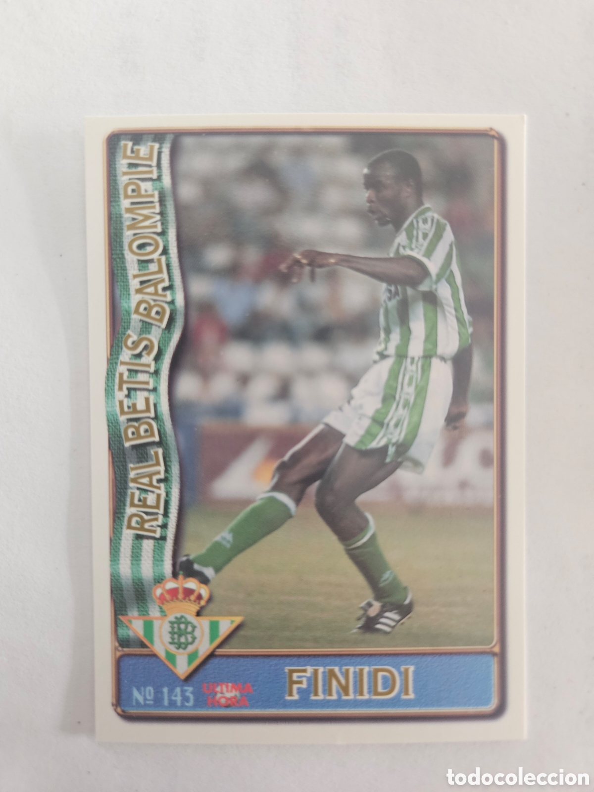 Cromos de f&uacute;tbol: MUNDICROMO FICHAS LIGA 96 97 ULTIMA HORA N&ordm; 143 UH FINIDI BETIS 1996 1997