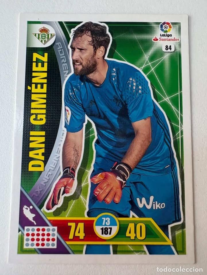 Cromos de f&uacute;tbol: Carta Dani Gim&eacute;nez Betis 84 Adrenalyn 2016-17