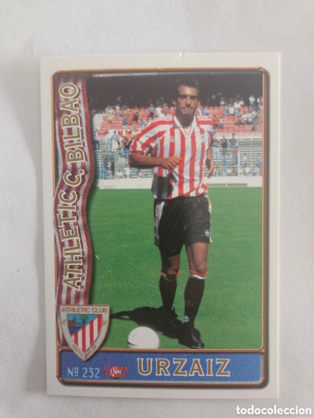 Cromos de f&uacute;tbol: 232 URZAIZ ATHLETIC BILBAO ULTIMA HORA UH LAS FICHAS DE LA LIGA 96 97 MUNDICROMO