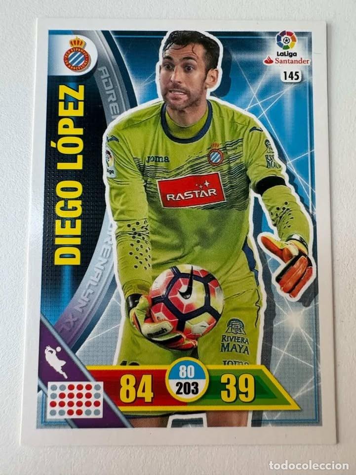 Cromos de f&uacute;tbol: Carta Diego L&oacute;pez Espanyol 145 Adrenalyn 2016-17
