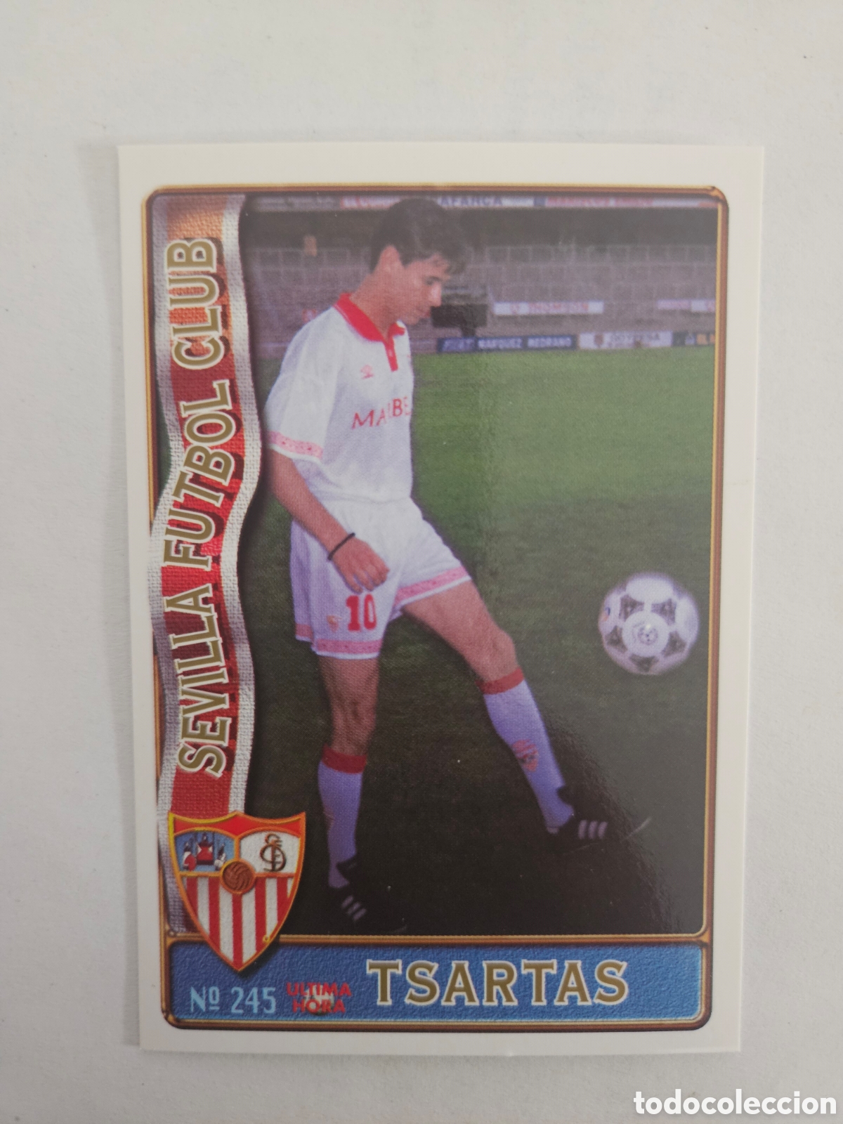 Cromos de f&uacute;tbol: 245 TSARTAS SEVILLA ULTIMA HORA UH LAS FICHAS DE LA LIGA 96 97 MUNDICROMO