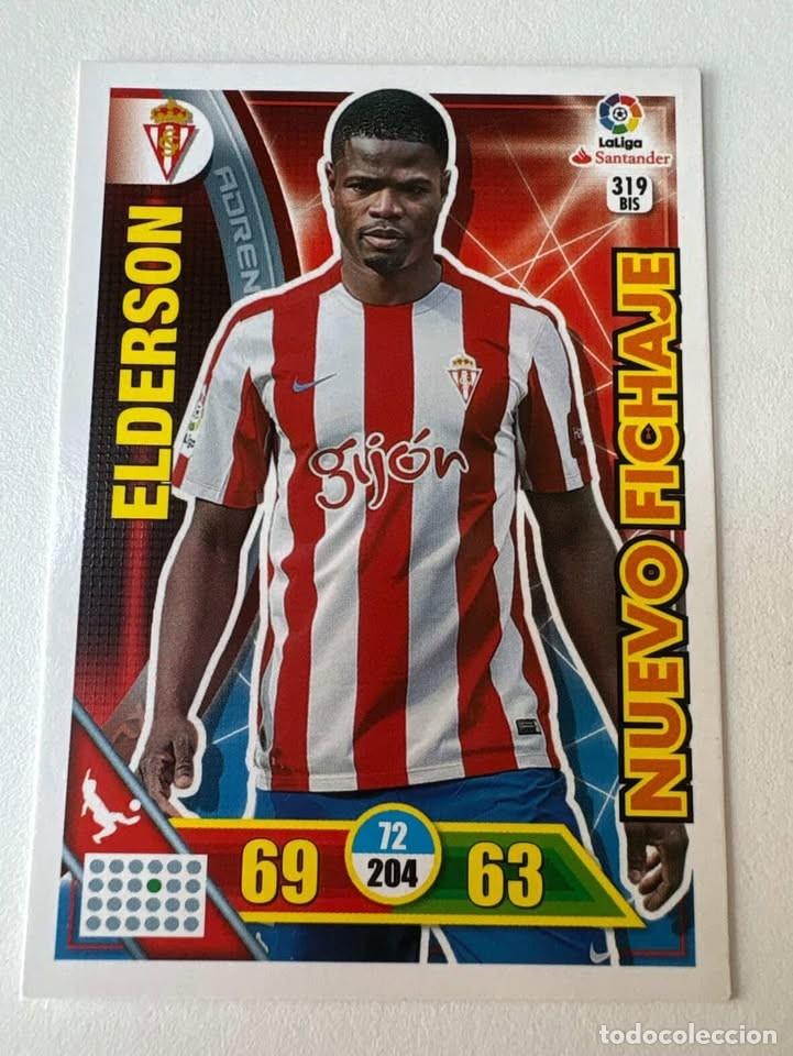 Cromos de f&uacute;tbol: Carta Elderson Sporting de Gij&oacute;n Nuevo Fichaje 319bis Adrenalyn 2016-17