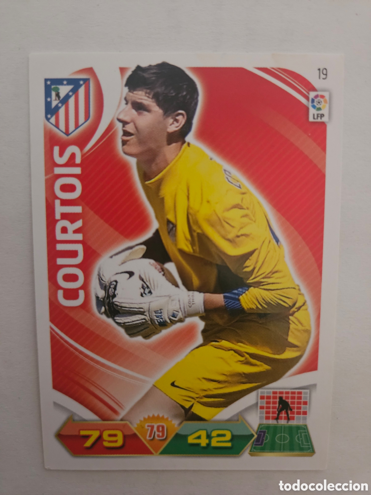 Cromos de f&uacute;tbol: 19 Courtois, Atl&eacute;tico de Madrid, Panini Adrenalyn XL 2011 2012 11 12