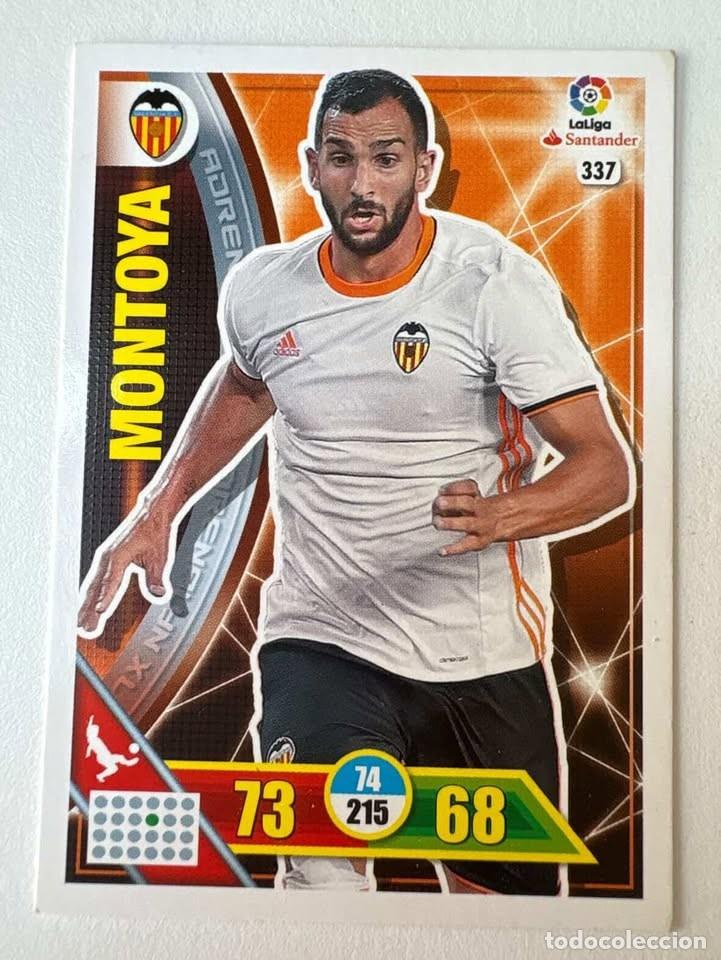 Cromos de f&uacute;tbol: Carta Montoya Valencia 337 Adrenalyn 2016-17