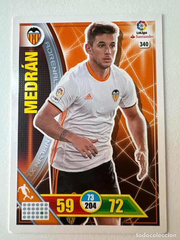 Cromos de f&uacute;tbol: Carta Medr&aacute;n Valencia 340 Adrenalyn 2016-17