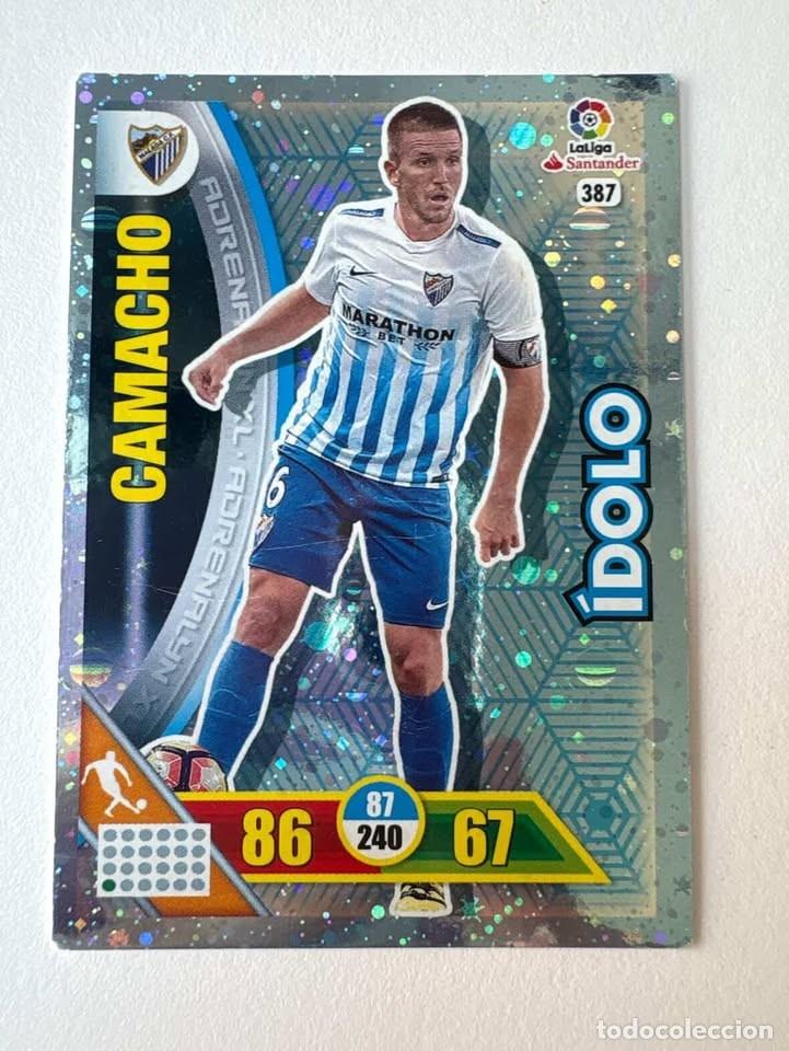 Cromos de f&uacute;tbol: Carta Camacho M&aacute;laga &Iacute;dolo 387 Adrenalyn 2016-17