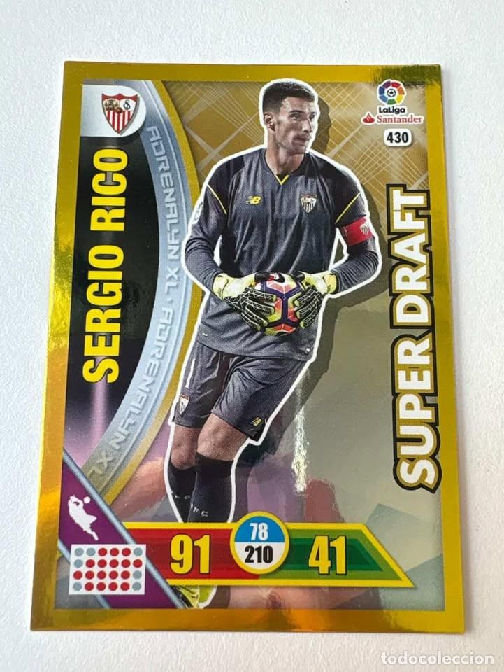 Cromos de f&uacute;tbol: Carta Sergio Rico Sevilla Super Draft 430 Adrenalyn 2016-17