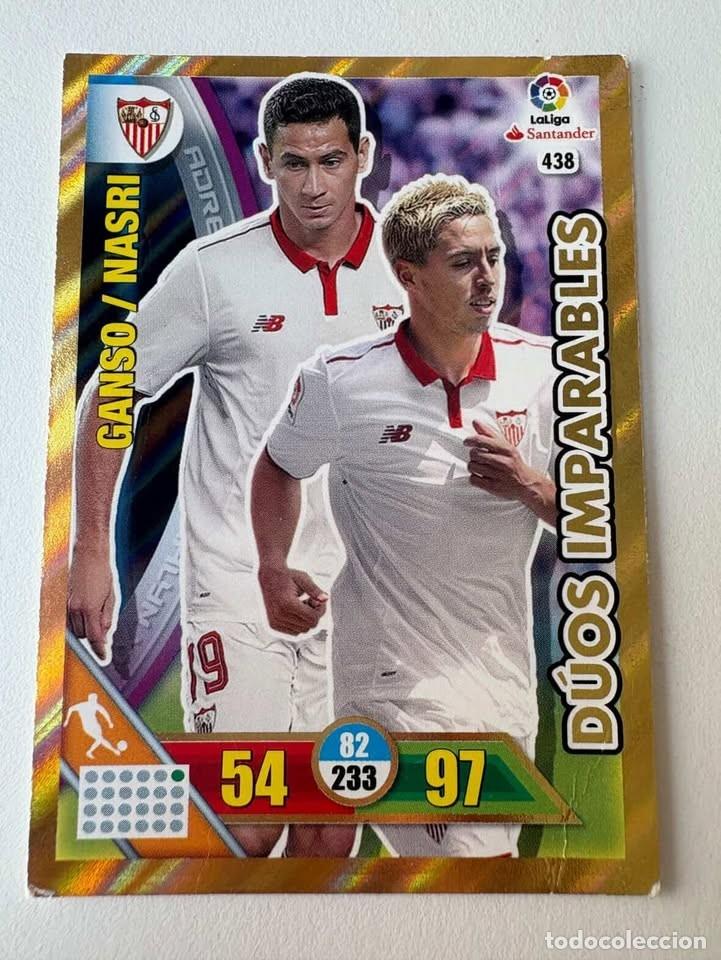 Cromos de f&uacute;tbol: Carta Ganso/Nasri Sevilla D&uacute;os Imparables 438 Adrenalyn 2016-17