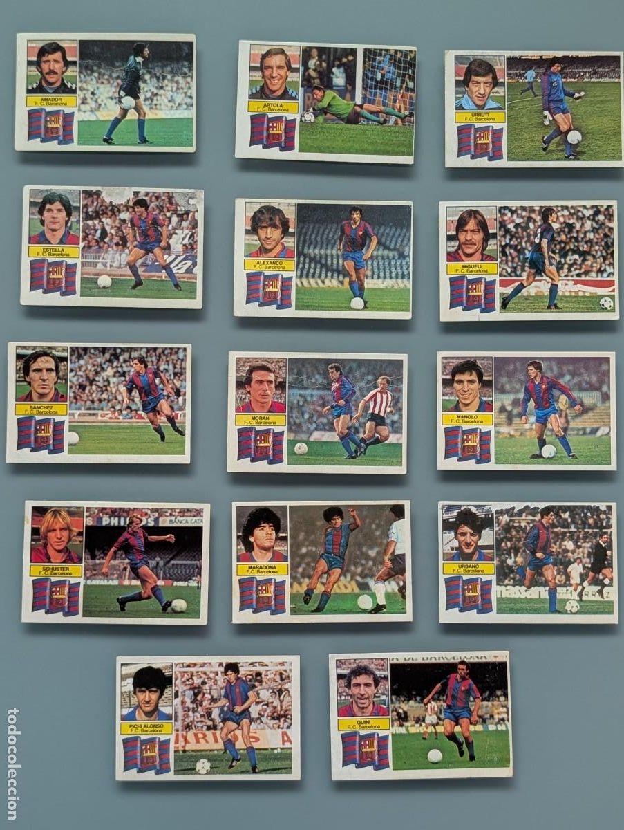 Fu&szlig;ball-Sticker: GRAN LOTE 14 CROMOS SIN FCB BARCELONA 1982 1983 82 83 1982/83 ESTE URBANO SHUSTER...INCLUYE MARADONA