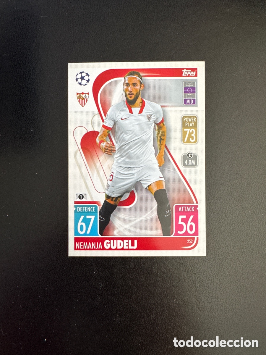 Figurine di Calcio: GUDELJ SEVILLA N&Uacute;MERO 252 MATCH ATTAX 2021 2022
