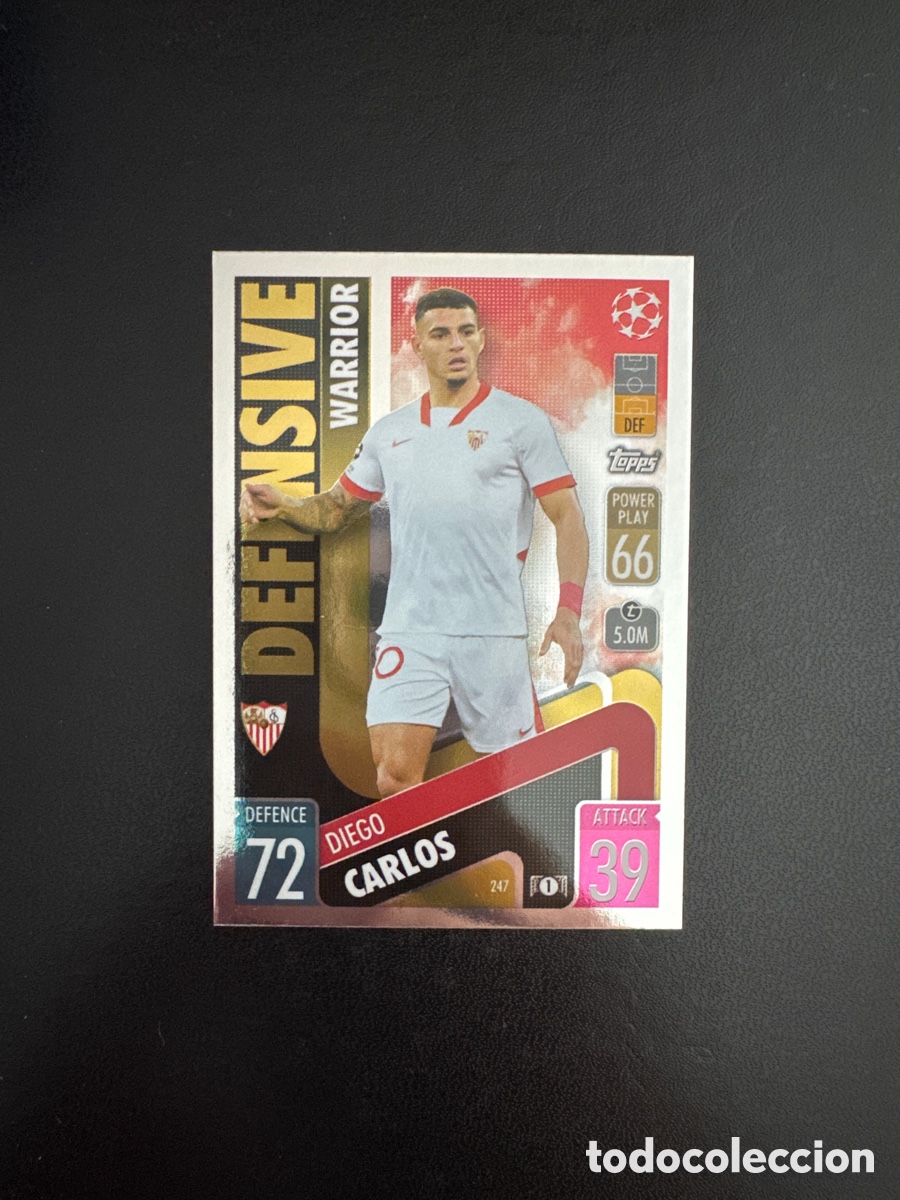 Figurine di Calcio: DIEGO CARLOS SEVILLA N&Uacute;MERO 247 MATCH ATTAX 2021 2022
