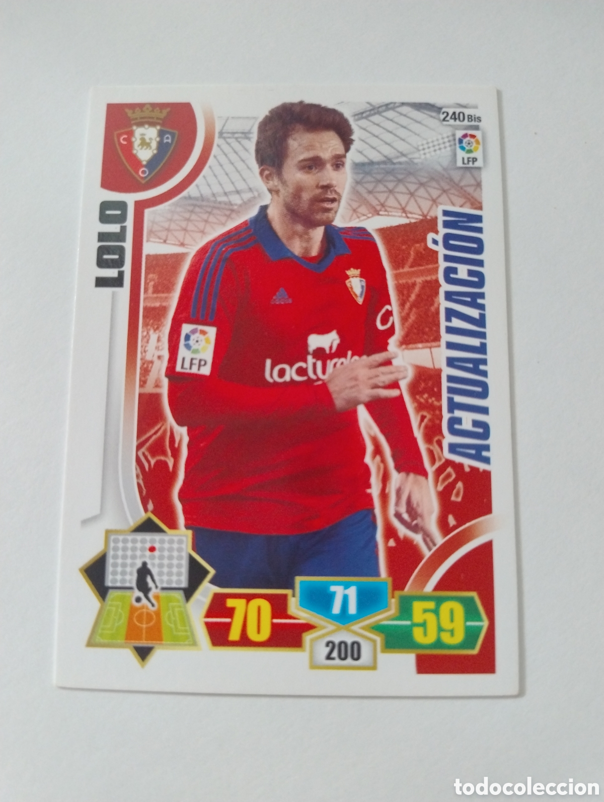 Cromos de f&uacute;tbol: 240 bis - Lolo - Osasuna - Adrenalyn XL Liga 2013 - 2014 Actualizaci&oacute;n