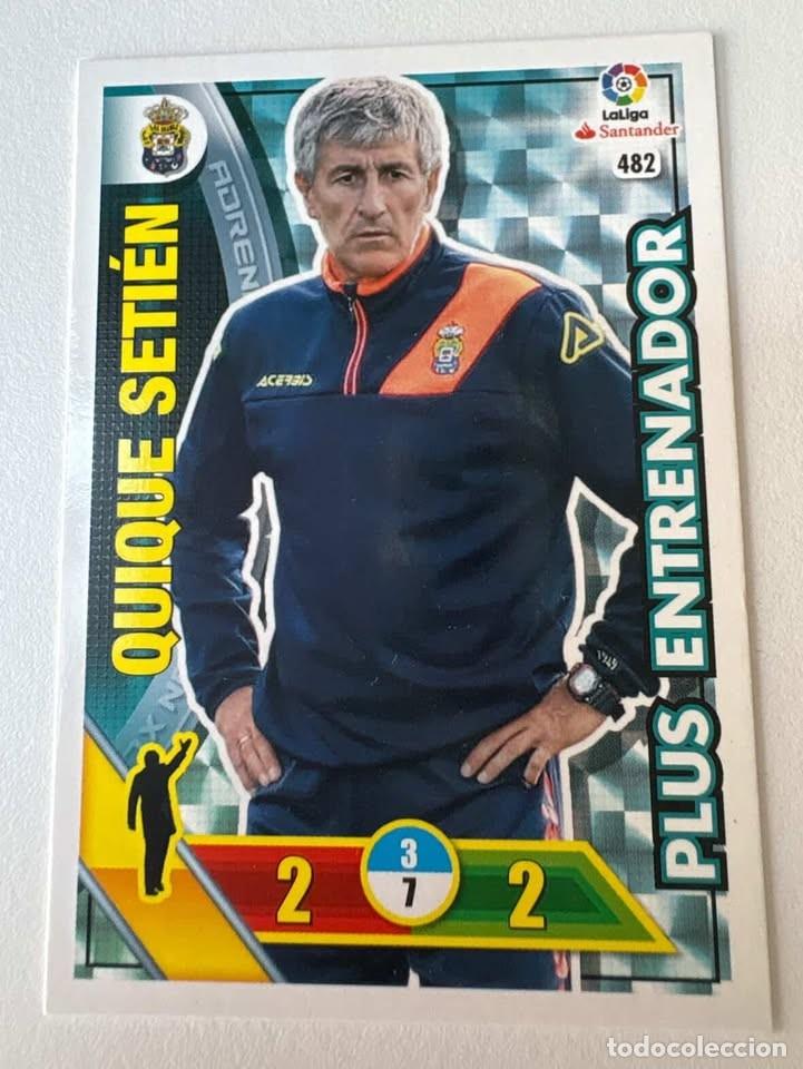 Cromos de f&uacute;tbol: Carta Quique Seti&eacute;n Las Palmas Entrenador 482 Adrenalyn 2016-17