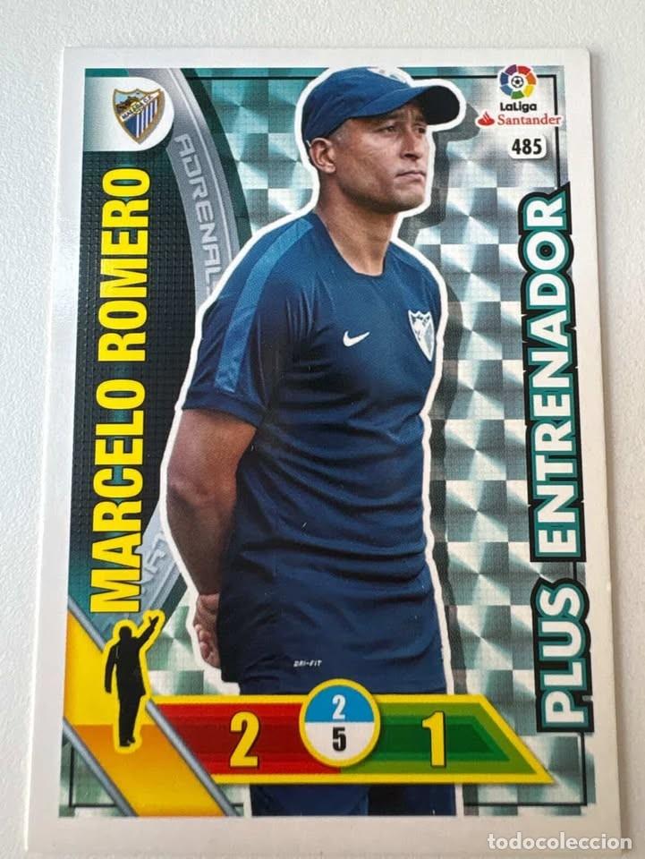 Cromos de f&uacute;tbol: Carta Marcelo Romero M&aacute;laga Entrenador 485 Adrenalyn 2016-17