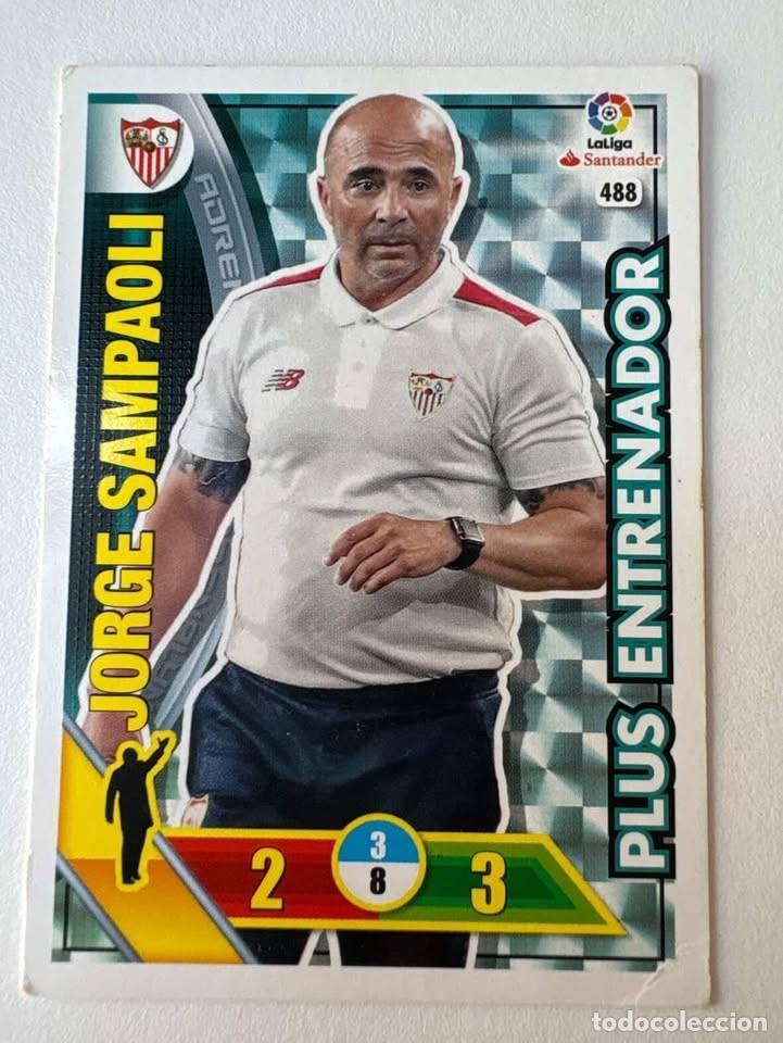 Cromos de f&uacute;tbol: Carta Jorge Sampaoli Sevilla Entrenador 488 Adrenalyn 2016-17