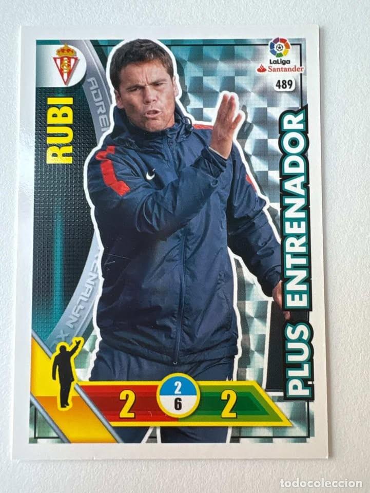 Cromos de f&uacute;tbol: Carta Rubi Sporting de Gij&oacute;n Entrenador 489 Adrenalyn 2016-17