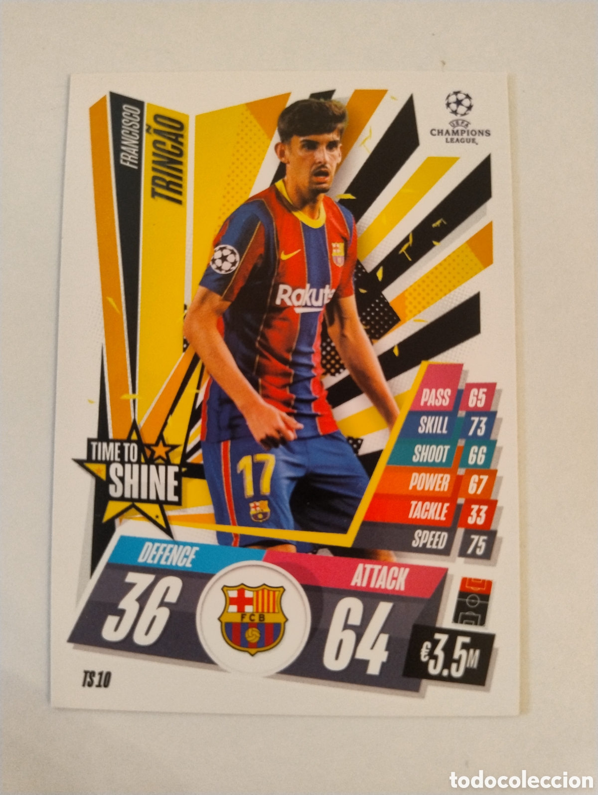 Cromos de f&uacute;tbol: TS 10 - Trincao - Barcelona - Topps Match Attax 2020 - 2021 Time to Shine