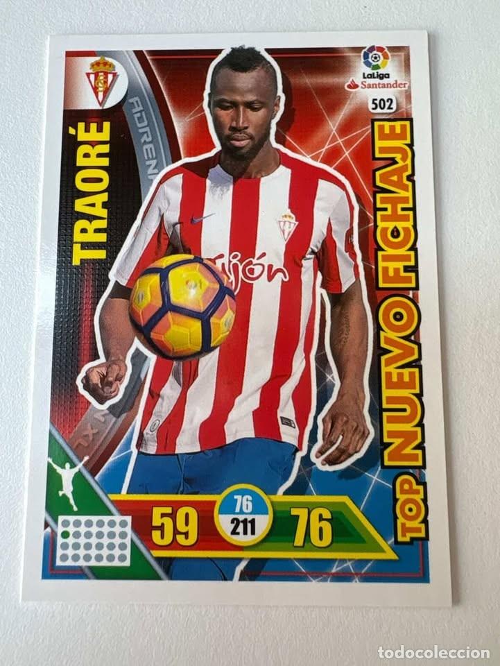Cartes &agrave; collectionner de Football: Carta Traor&eacute; Sporting de Gij&oacute;n Top Nuevo Fichaje 502 Adrenalyn 2016-17