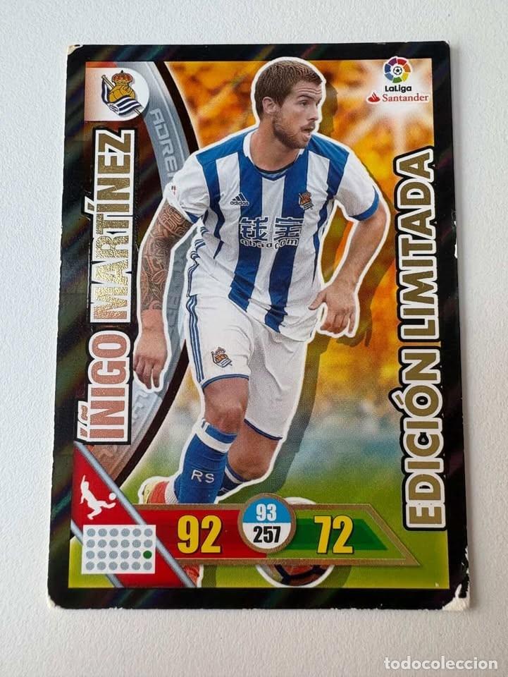 Cromos de f&uacute;tbol: Carta &Iacute;&ntilde;igo Mart&iacute;nez Real Sociedad Edici&oacute;n Limitada Adrenalyn 2016-17