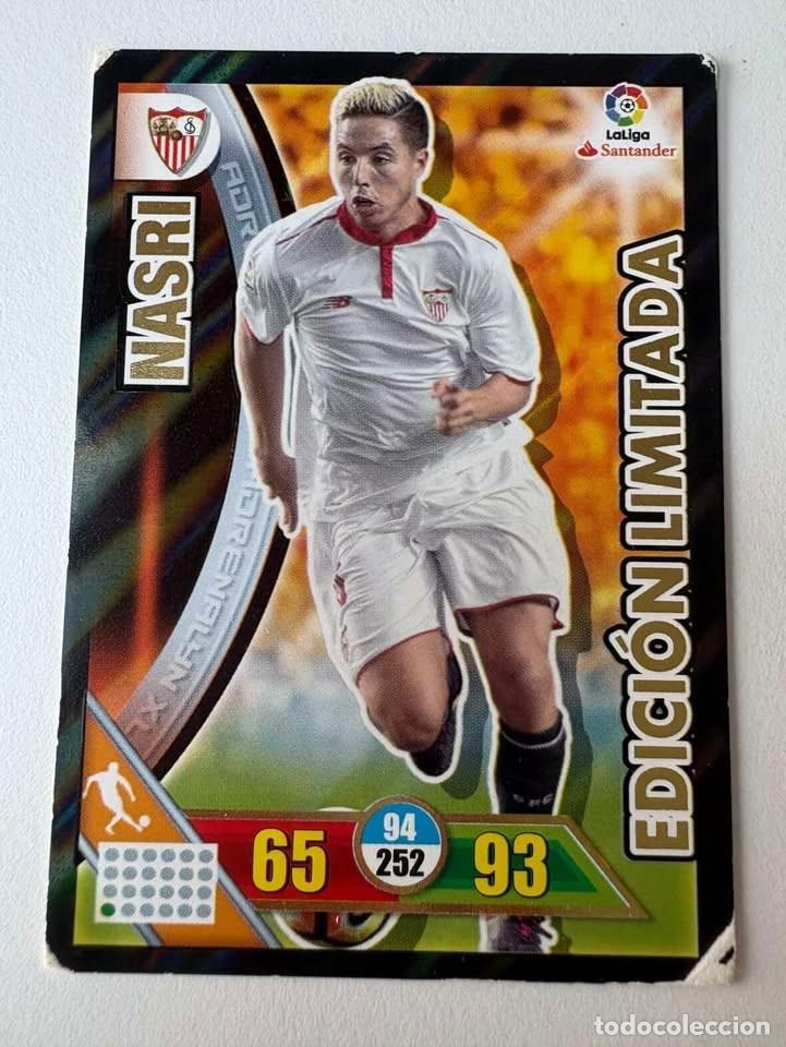 Cromos de f&uacute;tbol: Carta Nasri Sevilla Edici&oacute;n Limitada Adrenalyn 2016-17