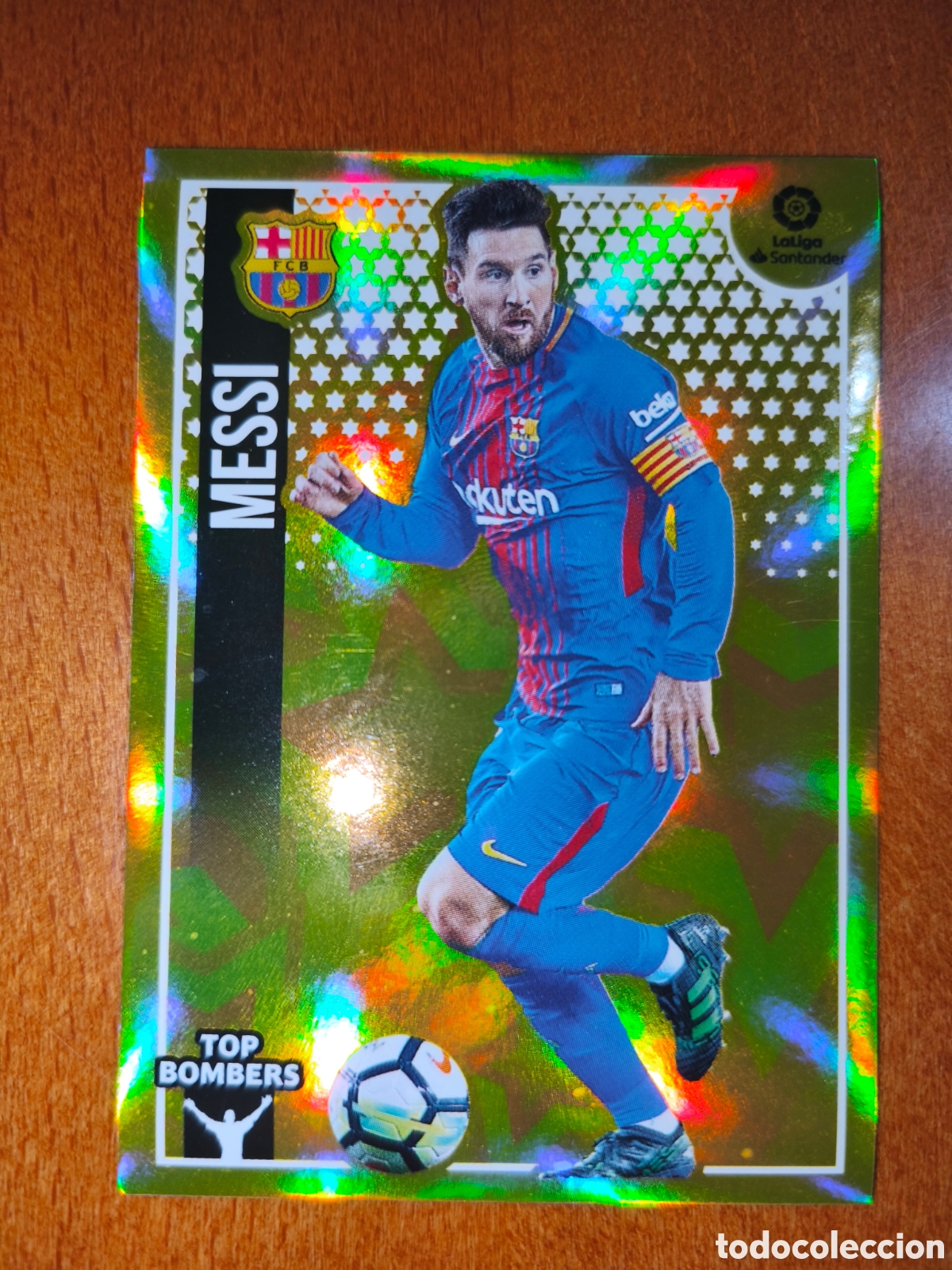 Football Stickers: Messi TOP BOMBERS n&deg;15 liga este 18/19 Barcelona