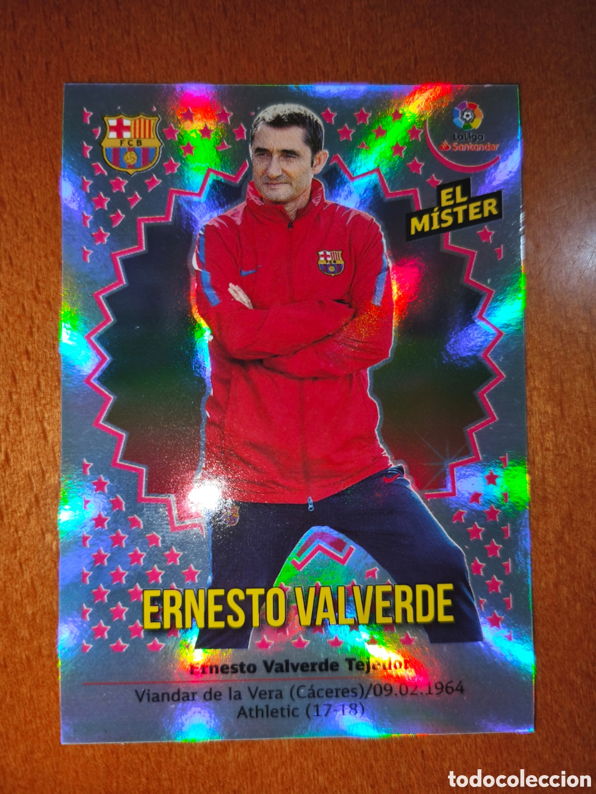 Cromos de f&uacute;tbol: Ernesto Valverde ENTRENADOR n&deg;8 liga este 18/19 Barcelona