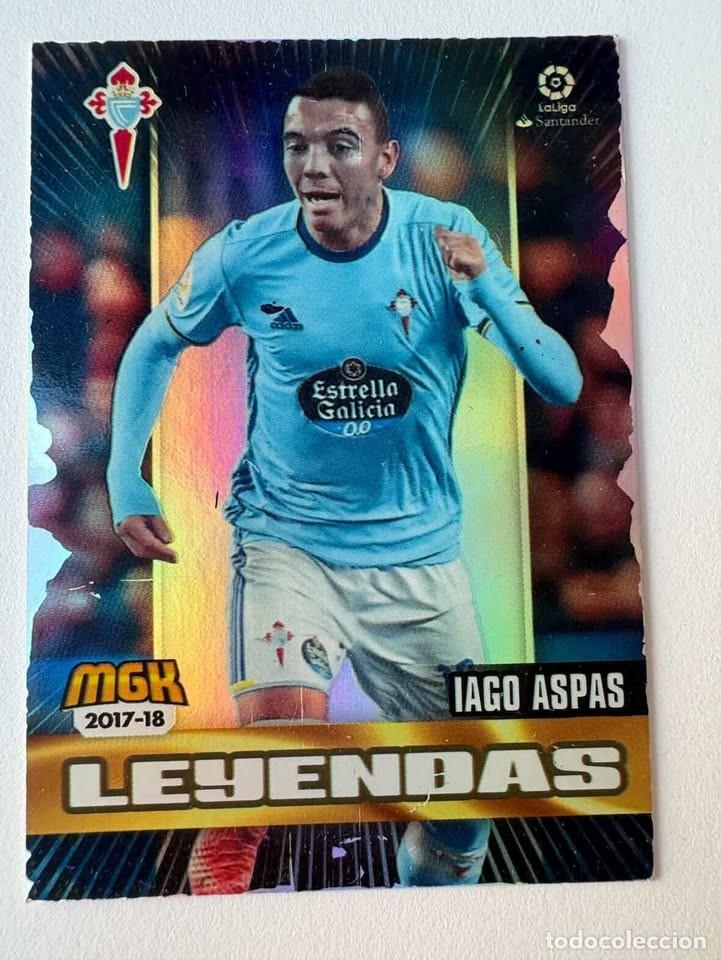 Cromos de f&uacute;tbol: Carta Iago Aspas Leyenda Celta 159 Megacracks 2017-18