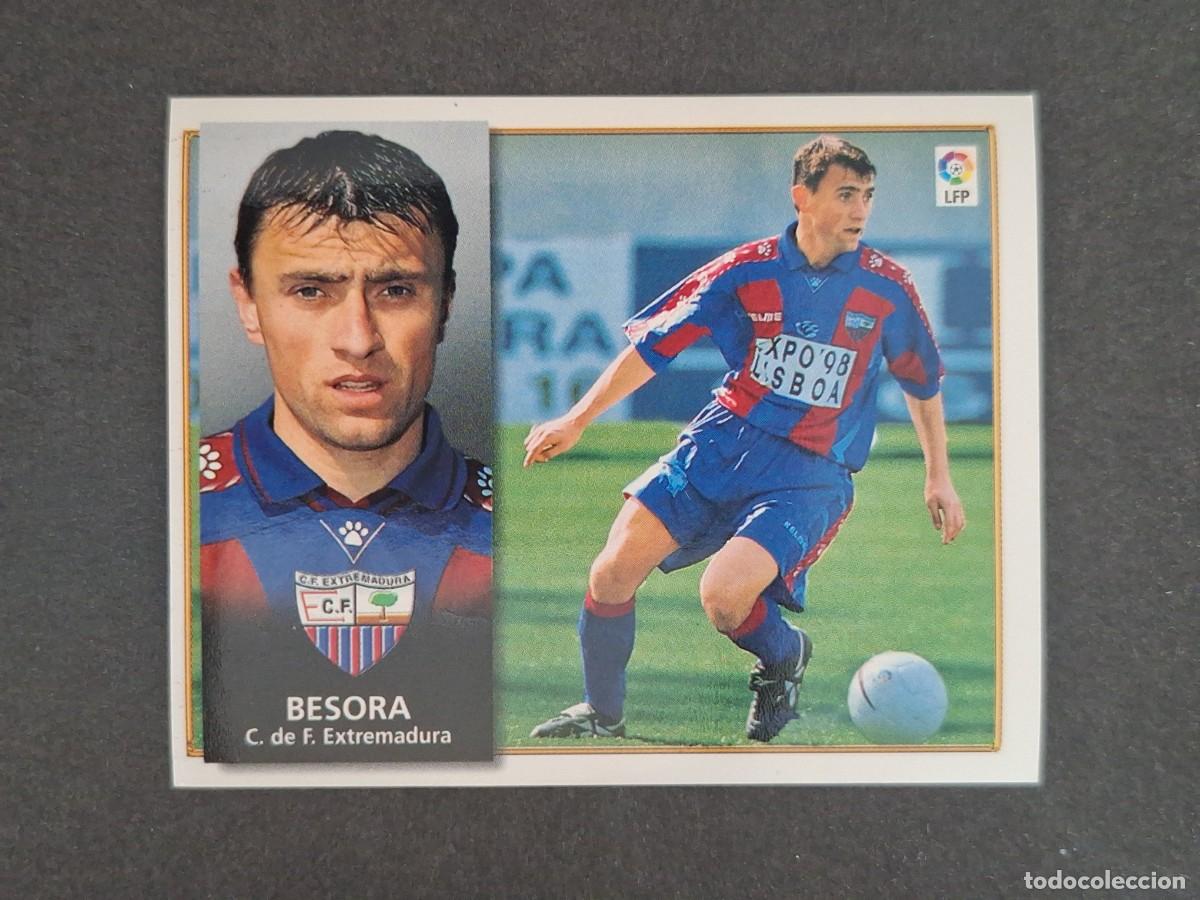 Cromos de f&uacute;tbol: L4 BESORA C. F. EXTREMADURA BAJA LIGA ESTE 1998 1999 98 99 NUNCA PEGADO SIN PEGAR