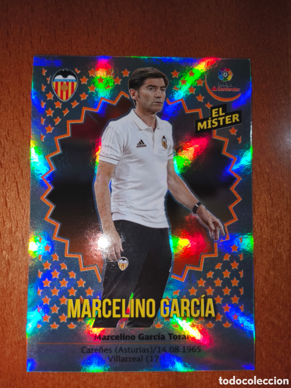 Cromos de f&uacute;tbol: Marcelino Garc&iacute;a ENTRENADOR n&deg;36 liga este 18/19 Valencia