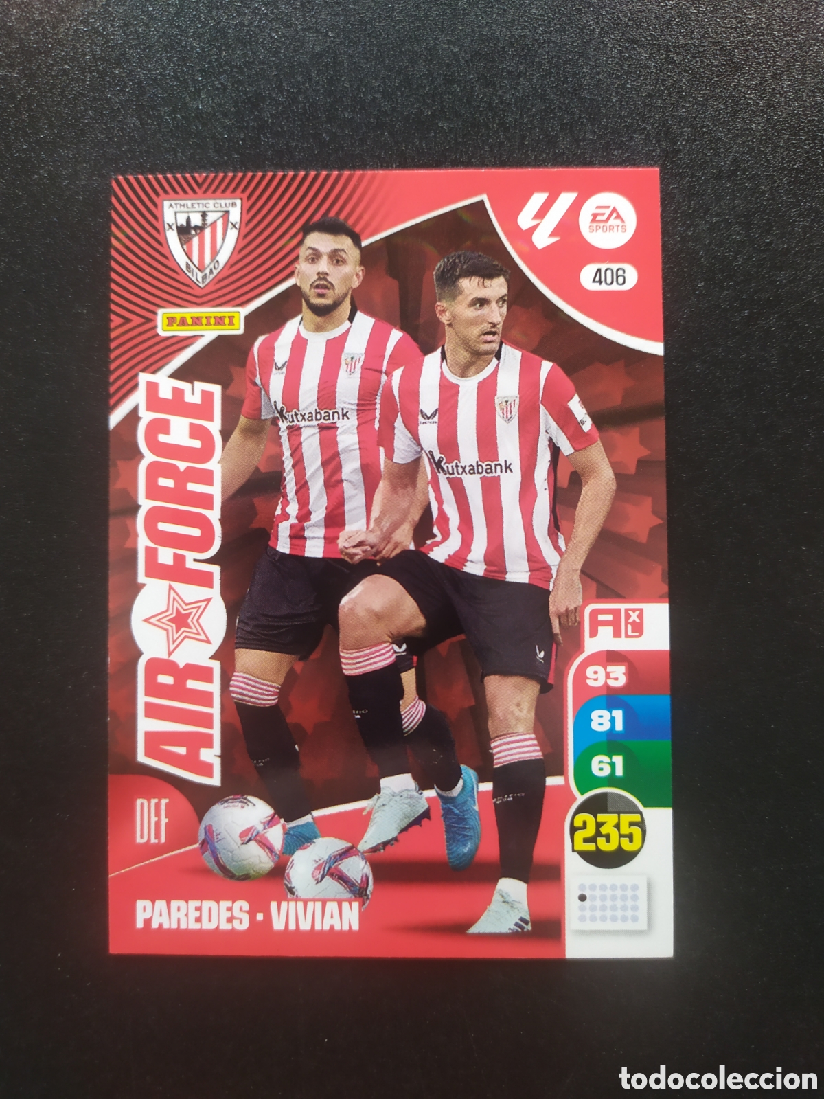 Cromos de f&uacute;tbol: Adrenalyn 2024 2025 24 25 panini Paredes Vivian Air force n&deg; 406 Athletic Bilbao