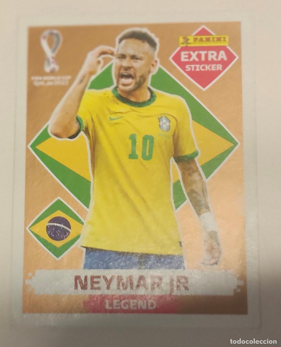 Cromos de f&uacute;tbol: CROMO EXTRA STICKER LEGEND PANINI NEYMAR JR BRASIL DORADO ORO GOLD MUNDIAL QATAR CATAR WORLD CUP