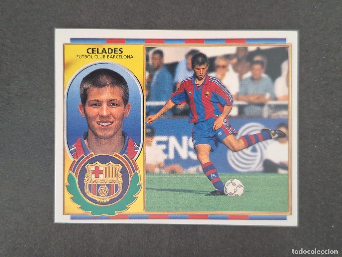 Cromos de f&uacute;tbol: L4 CELADES F. C. BARCELONA LIGA ESTE 1996 1997 96 97 NUNCA PEGADO SIN PEGAR