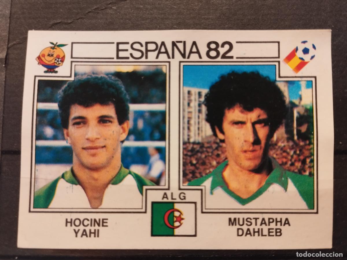Cromos de f&uacute;tbol: MUNDIAL DE FUTBOL ESPA&Ntilde;A 82. PANINI. N&ordm; 107. HOCINE YAHI Y MUSTAPHA DAHLEB. ARGELIA.