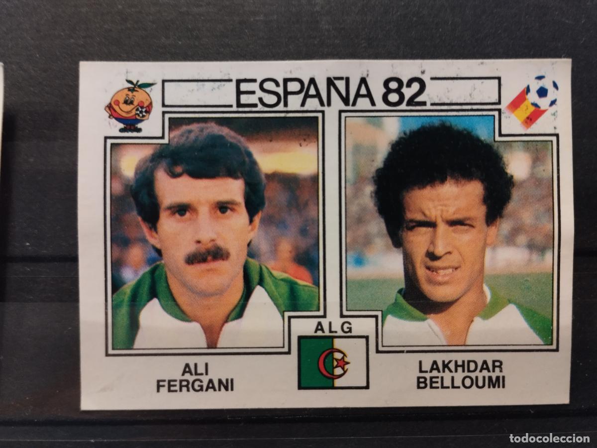 Cromos de f&uacute;tbol: MUNDIAL DE FUTBOL ESPA&Ntilde;A 82. PANINI. N&ordm; 106. ALI FERGANI Y LAKHDAR BELLOUMI. ARGELIA.