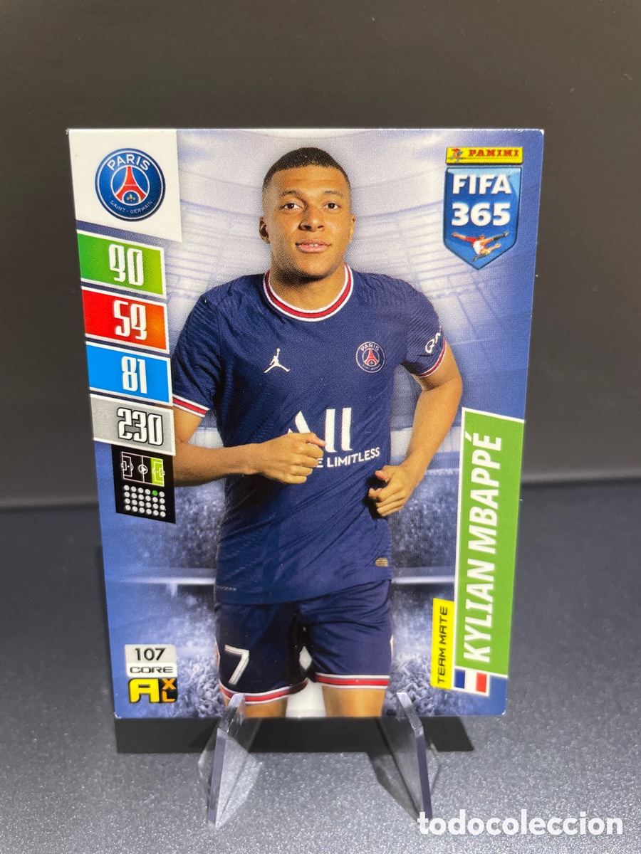 Football Stickers: Kylian Mbappe 107 Team Mate Panini Adrenalyn FIFA 365 2021-22 PSG