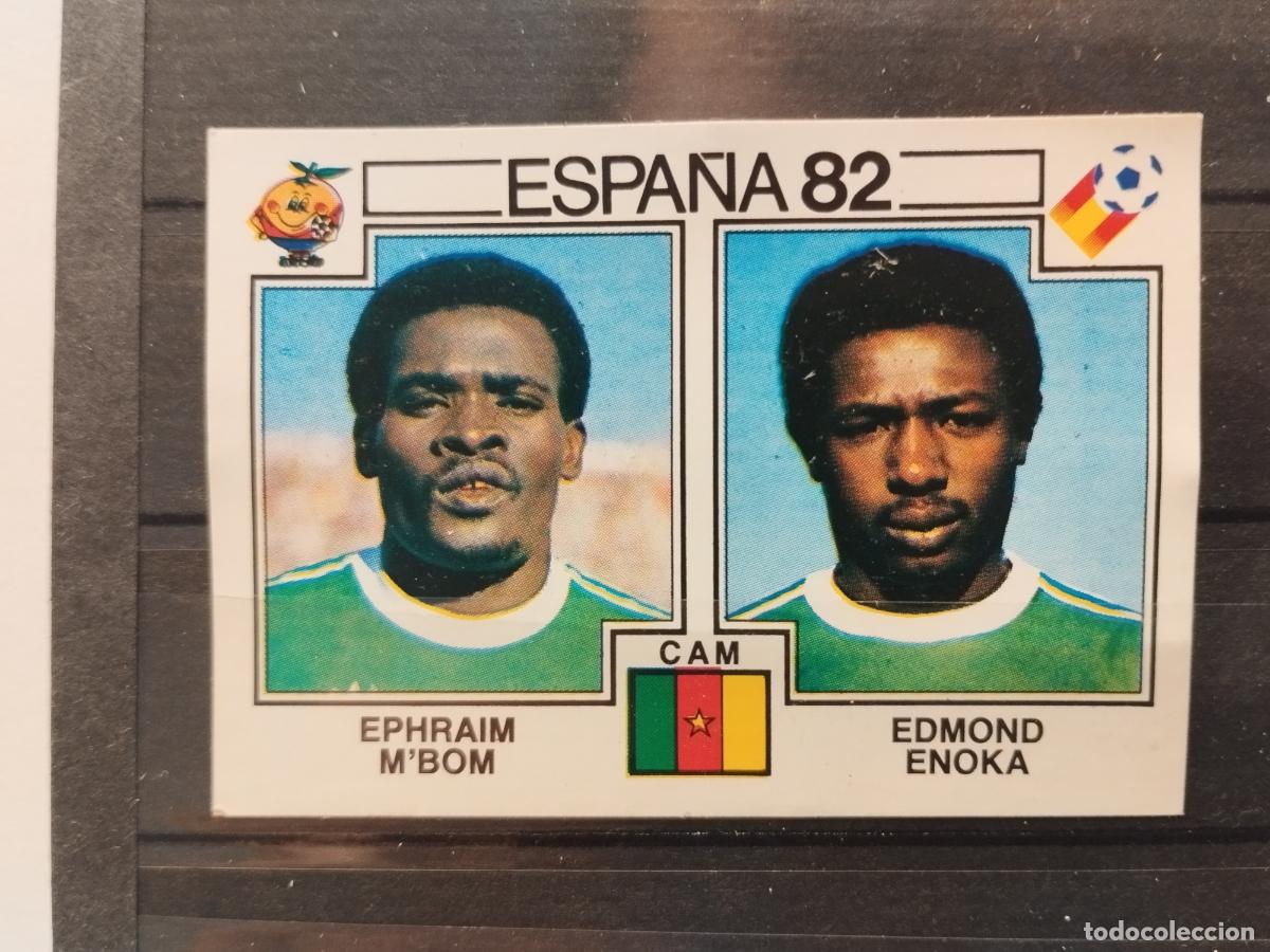 Cromos de f&uacute;tbol: MUNDIAL DE FUTBOL ESPA&Ntilde;A 82. PANINI. N&ordm; 94. EPHRAIM M'BOM Y EDMOND ENOKA. CAMERUN.