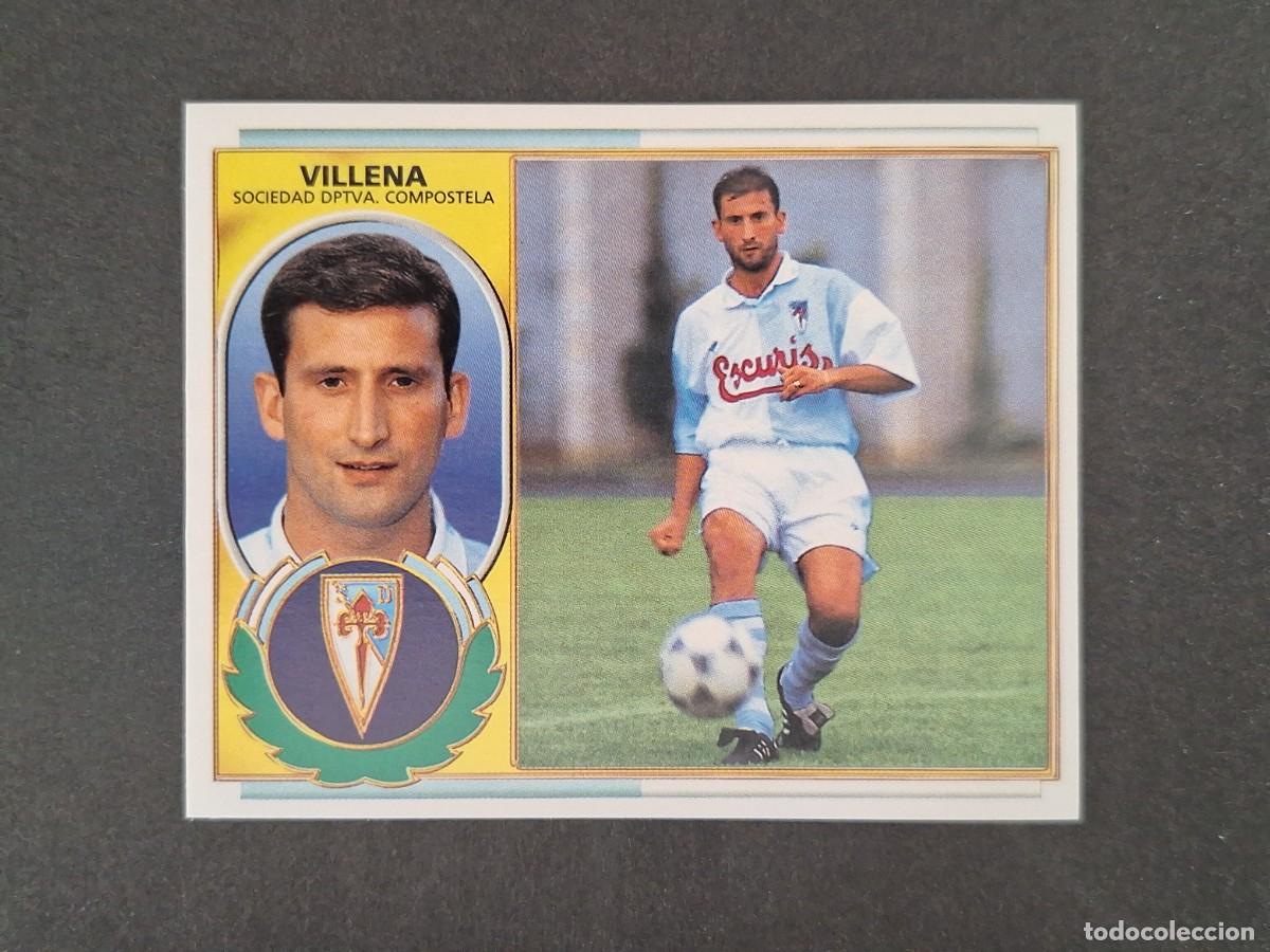 Cromos de f&uacute;tbol: L4 VILLENA S. D. COMPOSTELA LIGA ESTE 1996 1997 96 97 NUNCA PEGADO SIN PEGAR
