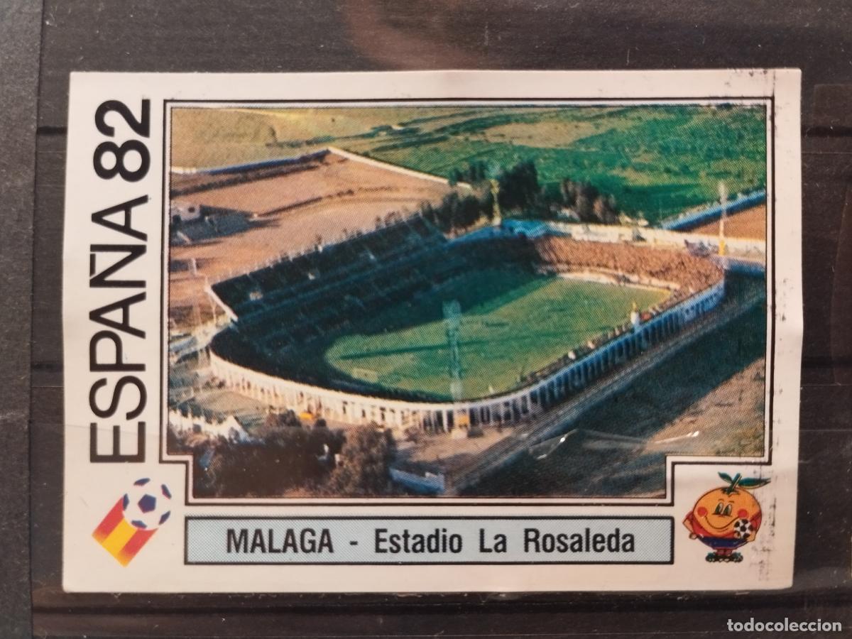 Cromos de f&uacute;tbol: MUNDIAL DE FUTBOL ESPA&Ntilde;A 82. PANINI. N&ordm; 35. ESTADIO DE LA ROSALEDA. MALAGA.