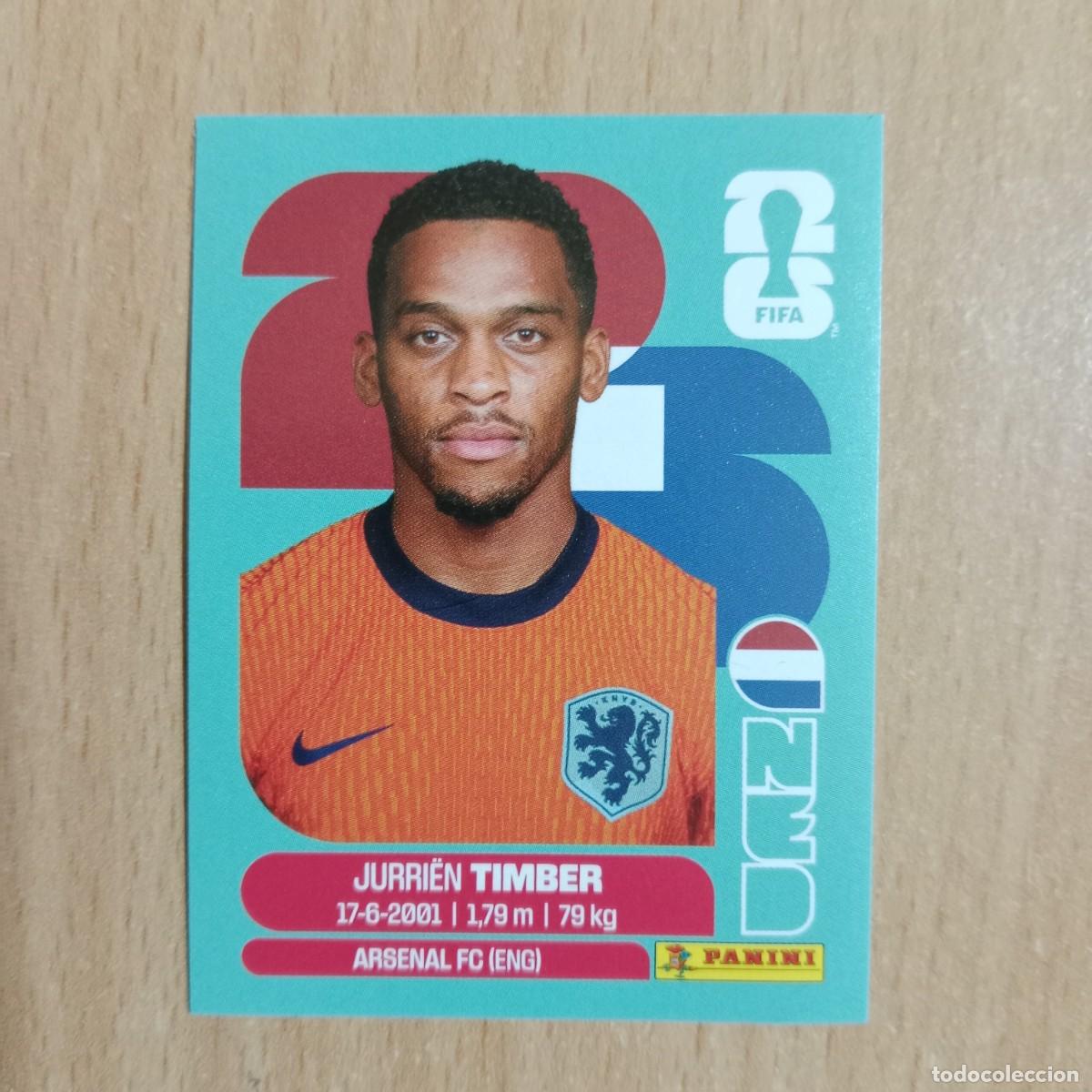 Cromos de f&uacute;tbol: JURRI&Euml;N TIMBER , HOLANDA , STICKER CROMO N&ordm; NED 5 , FIFA WORLD CUP 2026 - PANINI - A&Ntilde;O 2026.