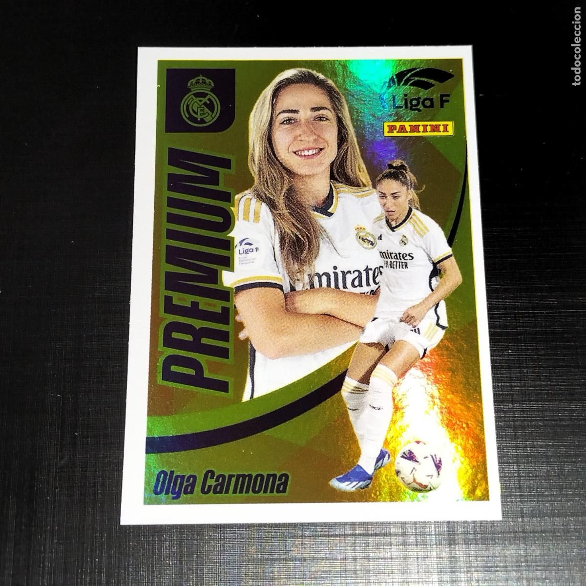 Figurine di Calcio: OLGA CARMONA PREMIUM REAL MADRID CROMOS LIGA F FEMENINA PANINI 2023 2024 23 24