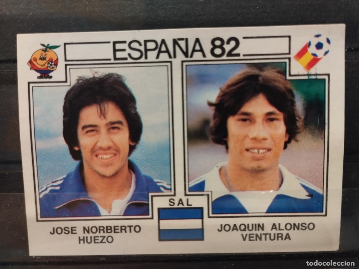 Cromos de f&uacute;tbol: MUNDIAL FUTBOL ESPA&Ntilde;A 82. PANINI. N&ordm; 224. JOSE NORBERTO HUEZO Y JOAQUIN ALONSO VENTURA. EL SALVADOR